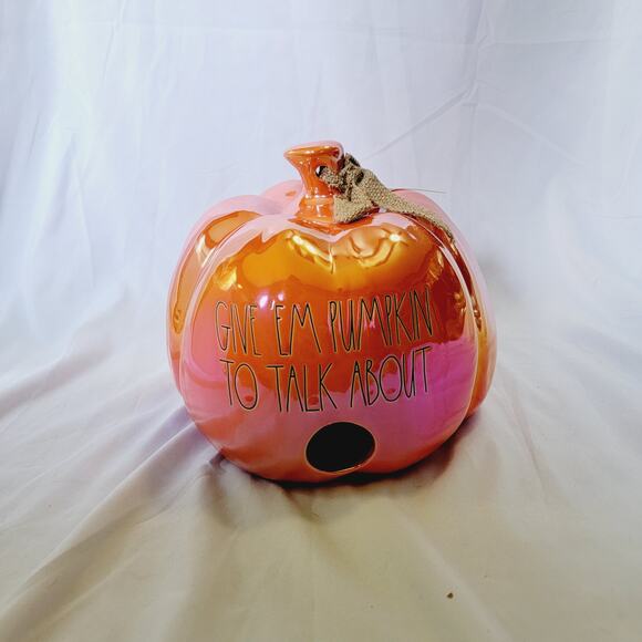 Rae Dunn Orange Iridescent Luster Pumpkin Birdhouse Fall Autumn Halloween Decor - Picture 9 of 12